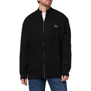 KARL LAGERFELD Men's Funnel Collar 1/4 Zip Chest Logo Long Sleeve Shirt