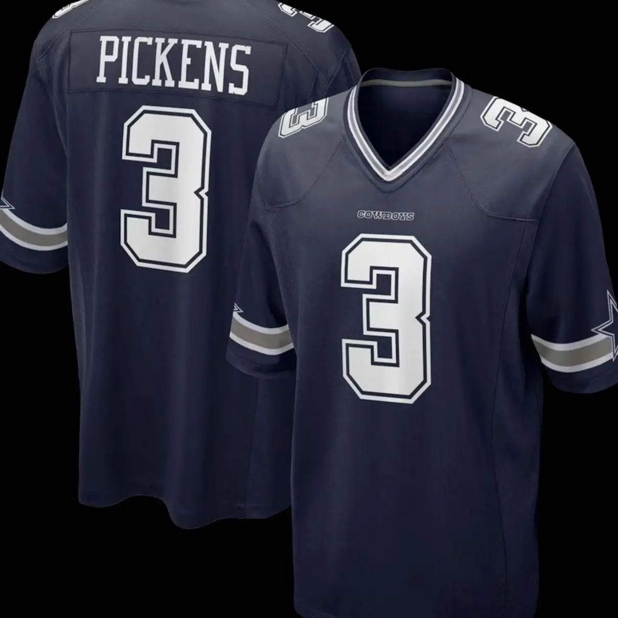 Unisex Football inspired by Dallas Pickens 3 Home Game Jersey - Black