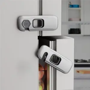 [New deal] - 5 Pack Child Proof Refrigerator Lock, Baby Proofing Cabinet Locks, oven lock child safety, fridge lock, for Fridge, Drawers, Dishwasher, Oven, Cupboard, Closet, Adhesive, No Tools Need(Grey)