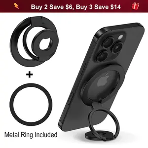 Magnetic Phone Ring Holder Grip, 360° Rotation, Foldable MagSafe Stand, Two-Sided Magnetic Phone Kickstand, Phone Holder Car, Desk Phone Stand, Fit Magnetic Car Mount, Suitable for gyms, Free Magnetic Ring