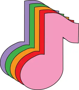 SHAPES ETC. Large Assorted Color Creative Foam Cut-Outs - Music Note