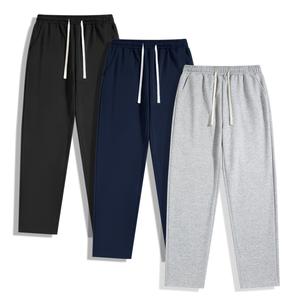 3-piece Set Suitable for All Seasons Men's Solid Color Drawstring Hanging Pants Gray Fashionable Casual Versatile Comfortable Loose Pants Street Style Men's Large Clothing Gray Fashionable Composite Soft Fabric Plain Pants  Menswear Trouser fall outfits S