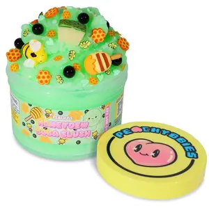 PEACHYBBIES: Honeydew Boba Slush, 7 oz. Premium Scented Slime, ASMR, Slime Charms, Fidget Toys