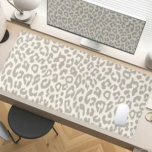 Leopard Print Desk Pad Gaming Mousepad XXL Mouse Pad for Laptop Desk Mouse Pad Extra Large with Non - Slip Rubber Base Stitched Edges Surface for PC Gamers Office Workers & Home Use Desk Accessories Office Supplies
