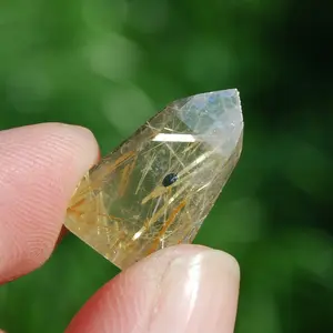 Channeler Golden Rutile Clear Quartz Crystal Mini Tower, Brazil e4