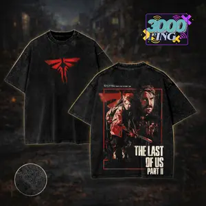 The Last Of Us Part 2 Firefly Vintage Bootleg Inspired Wash Tee, Retro Cinematic Gaming Graphic Unisex T-Shirt, Y2K Epic Journey Story Throwback Heavyweight Sweatshirt, Dystopian Nostalgia Oversized Streetwear Hoodie And Tank Top Apparel