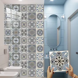 10 Piece Self-Adhesive Wall Stickers, French Vintage Brick Mediterranean Luxury Style, Waterproof Oilproof Easy Cut No Residue