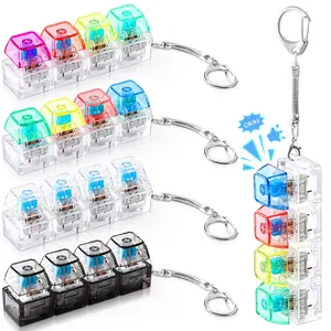 Keyboard Fidget Toy, Keyboard Fidget Keychain 4-in-1 Keyboard Decompression Button Finger Clicker Toys, Button Stress Relief Fidget Gifts to Relief Stress