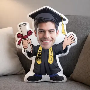 Personalized Face Photo Graduation Pillow, Custom College Graduation Gift, Funny & Ugly pillows gift, Class Of 2026, Gift for Friend