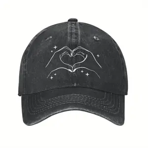 Vintage 70s 80s Heart-shaped Hand Taylor Design Baseball Cap, Unisex Casual Snapback Cap, Baseball Cap
