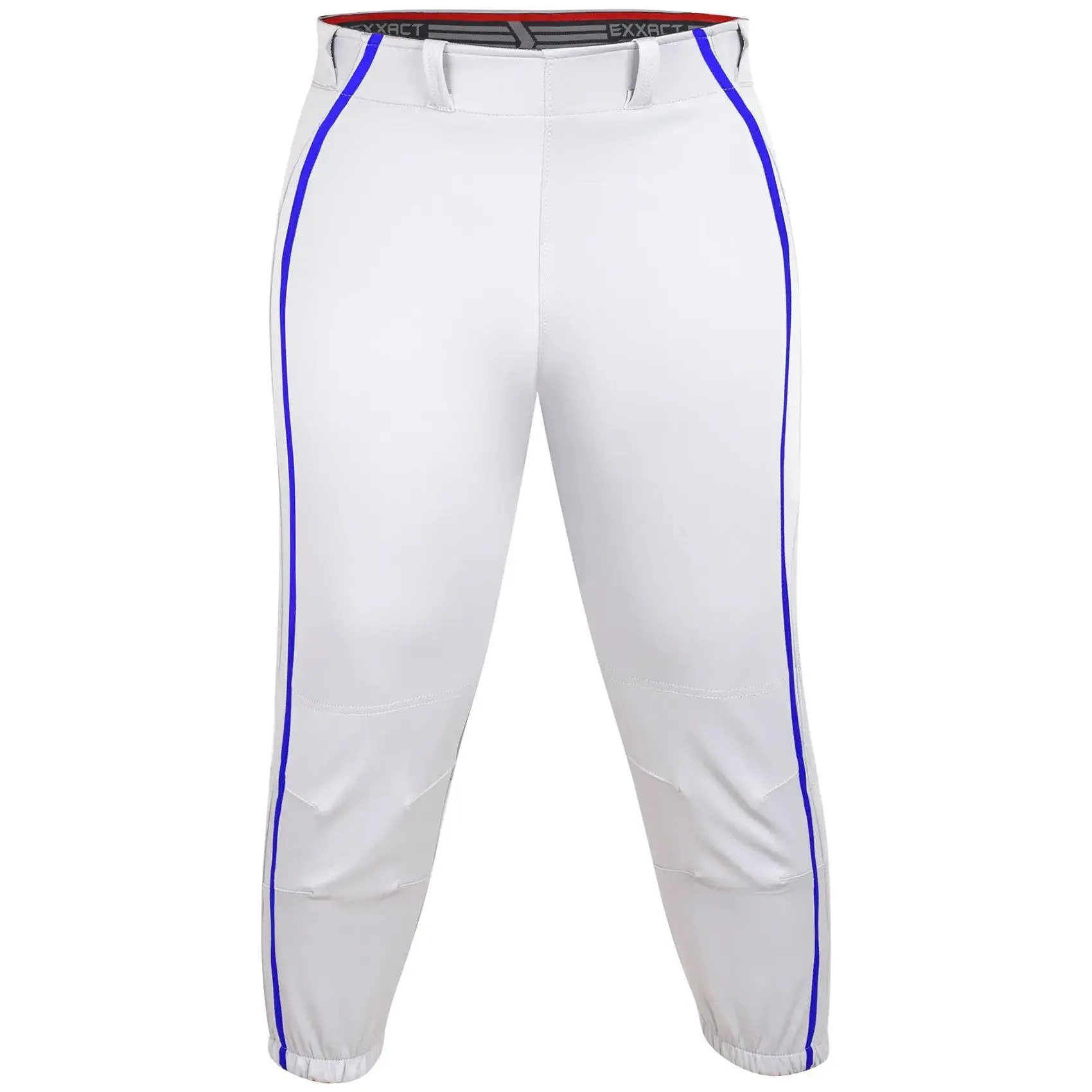 Knicker/Yoga Style Softball Pants For Girls (White/Royal Blue)