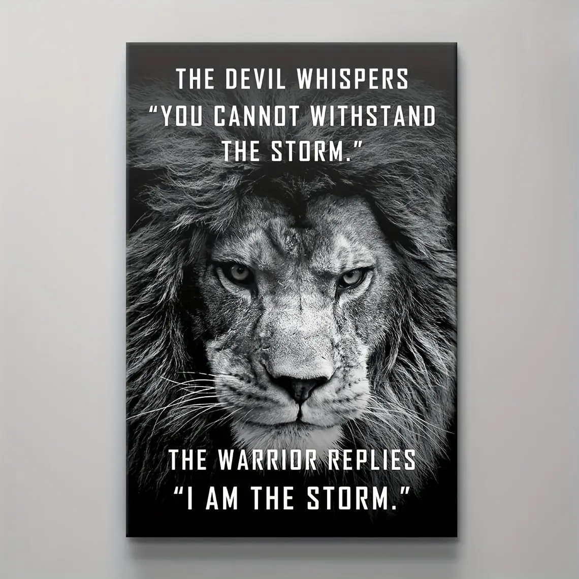1pc, I Am The Storm Motivational Quote Wall Art Modern Office Decor Black White Lion Wall Art Inspirational Saying Entrepreneur Gift Success Poster Print