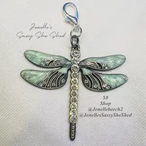 Emerald Dragonfly Zipper Charm for Jackets and Bags - Fashion Accessory