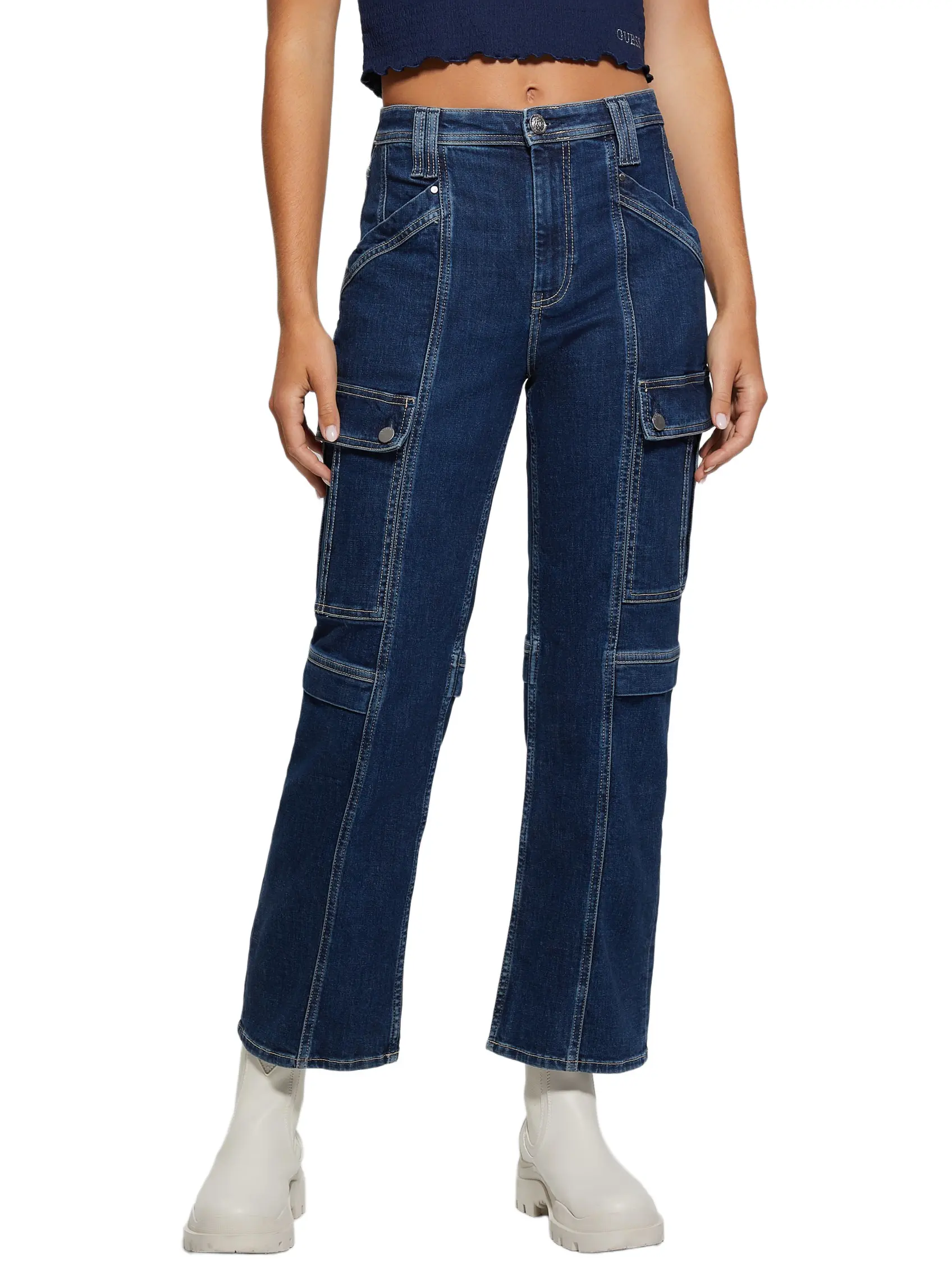 GUESS Female Eco '80s Denim Cargo Pants