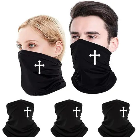 Cross Printing Face Mask, Breathable Face Covering, Windproof Bandana, Outdoor Sports Mask, Athletic Face Masks, Fashion Accessories for Men & Women