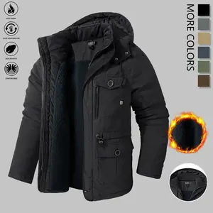 Men’s fleece jacket, full-zip winter coat with multiple pockets — autumn/winter, regular fit, winter jacket, seasonal wear, minimalist design, durable construction, urban style