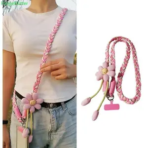 Cute Floral 2-in-1 Phone Lanyard & Crossbody Strap | Hands-Free Teacher Essential | Adjustable Detachable | Compatible with iPhone 17 | Ideal for Travel/Running/Shopping