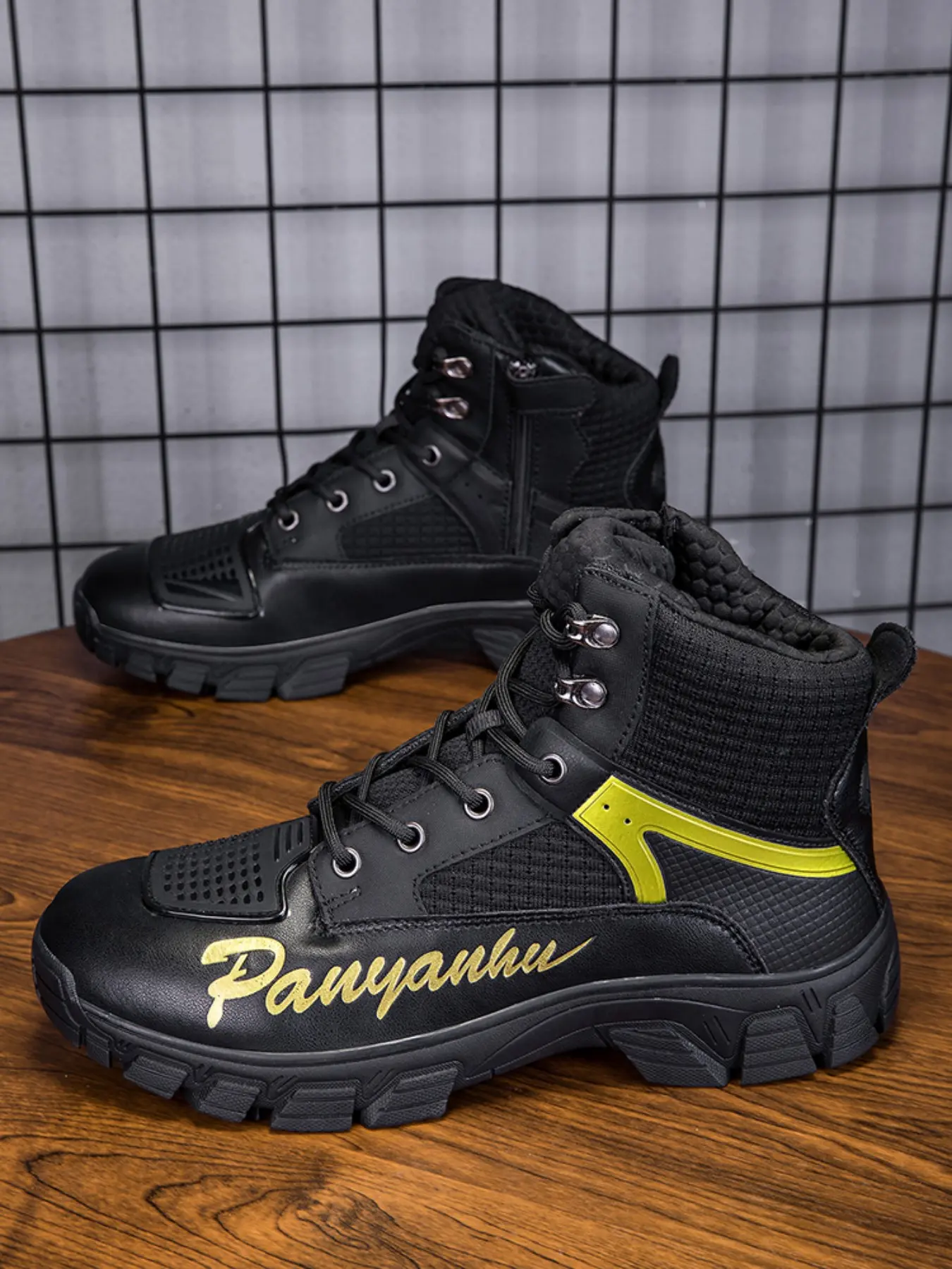 Motorcycle Boots, Thick Sole Leather Biker Shoes, Side Zipper, Unisex, Wide Fit, Free Shipping, Motorcycle Footwear for Men and Women