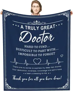 Doctor Gifts, Thank You Gift for Doctor Blanket, Doctors Appreciation Gifts, Unique Retirement Gifts for Doctors Pharmacist Men Women on Birthday Thanksgiving Christmas Throw Blanket 50"x 60"
