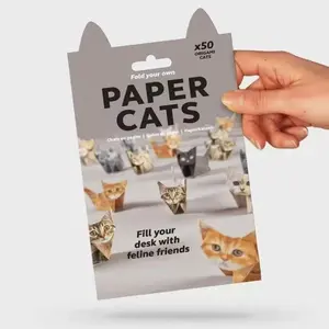 New DIY Paper Cats Foldable Animal Origami Kit, Craft Kits, 50pcs Creative Craft Set for Kids & Adults, Perfect Gift Idea for Cat Lovers
