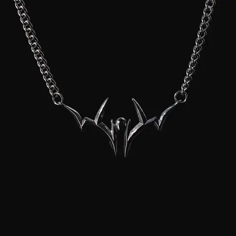 Anime Sukuna Titanium Steel Chunky Chain Necklace, 44cm Chrome-Finish Pendant with Intricate Iconic Markings, Elegant Crafted-from-Titanium-Steel Modern Metal Statement Jewelry for Anime Fans