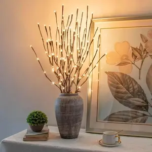 warm white LED branch lights, battery powered willow tree design, suitable for indoor vase decoration, home decoration lighting, holiday and Christmas decoration indoor and outdoor use, Led String Lights