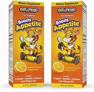 GirafKids Appetite Booster Syrup for Kids, Pack of 2 - Liquid Multivitamins L-Lysine, Inositol, Calcium - Appetite Vitamins for Children
