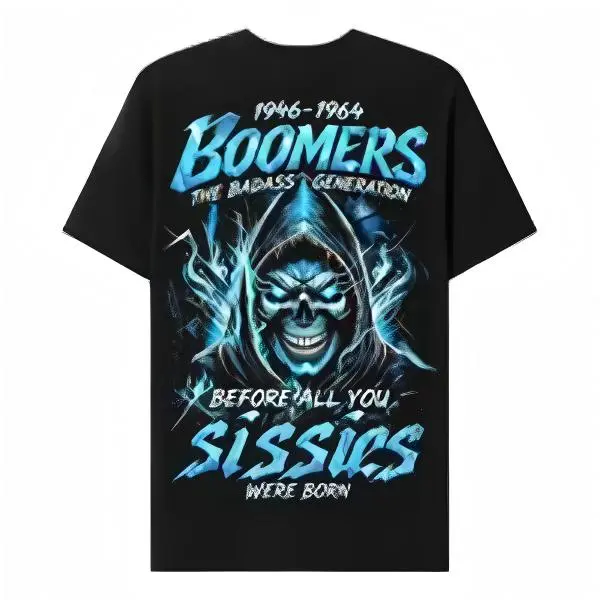 badass generation Badass Generation Men's Cotton Top T-Shirt - Natural, Soft Menswear Short-Sleeve Shirt