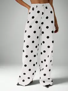 MISSGUIDED Wide Leg Polka Dot Jeans With High Waist