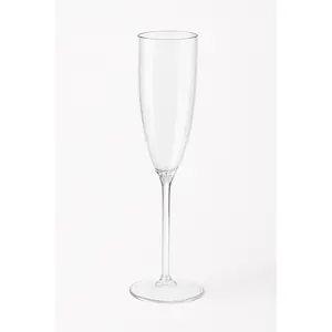 Premium Clear Plastic Fluted Champagne Glasses - 20 Pack, 5 oz