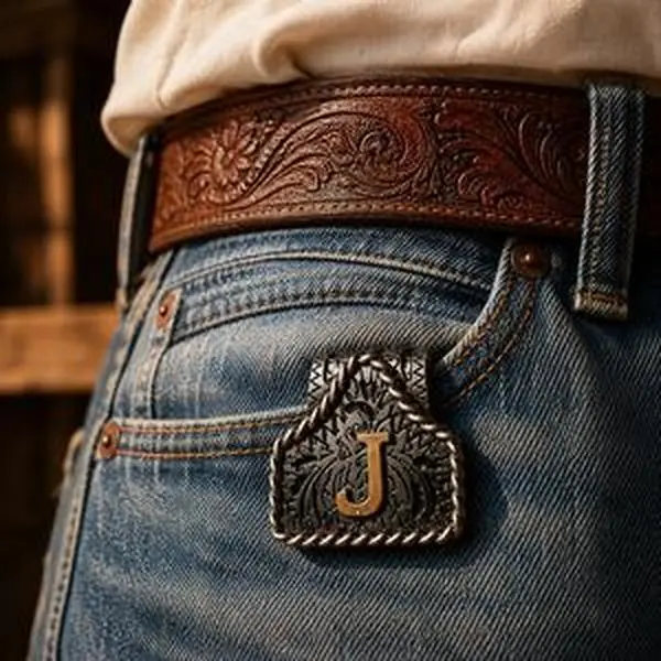 Handmade Copper Initial Cow Tag Belt Keychain - Custom Western Aesthetic Keychain, Texas-Inspired Fashion Accessory for Bags, Gifts for Him (BF Birthday, Anniversary, Unique Man Gifts), Unique Gifts For Man