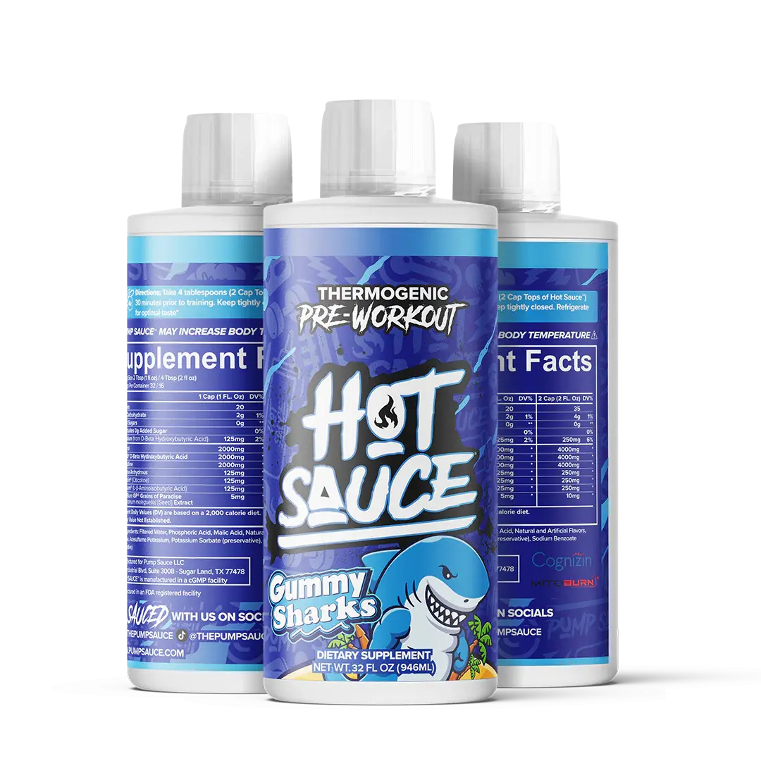 Pump Sauce Thermogenic Hot Sauce Pre-Workout Liquid Muscle Supplement - High-Potency Fitness Electrolyte-Infused Endurance Aid with BHB, Edible Energy Boost, Prop 65 Safe Healthcare Supplement