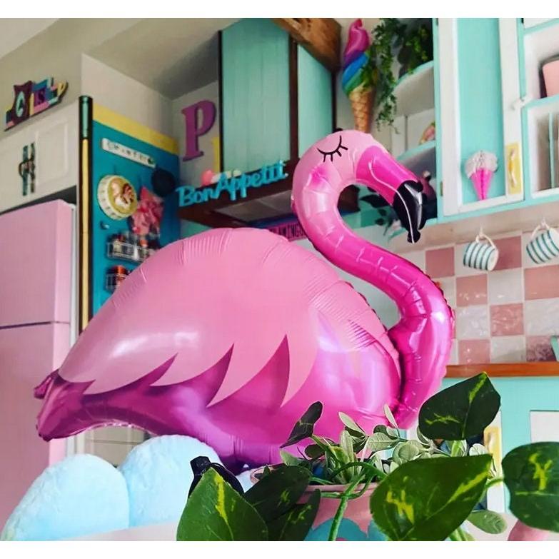 Giant Pink Flamingo Foil Balloon - Tropical Party Decor, Photo Booth Prop, Birthday and Pool Party Supplies