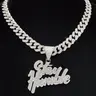 Fashion Creative Inspirational Letter Pendant Necklace, Cuban Necklaces, Miami Cuban Chain, Street Style Hip Hop Jewelry for Men Women, All Seasons Wear