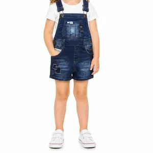 Toddler Girls Denim Shortalls, Adjustable Strap Jean Overall Shorts, Summer Casual Outfit, 12M-4T