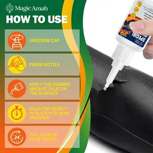Strong Instant Adhesive Liquid Rubber Glue, Universal Rubber Sealant for Basketball, Tires, Toys, Seals & Rubber Products, Fast-Drying