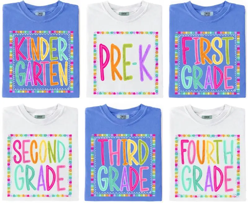 Comfort Colors Grade Level Color Pop Shirt, Back to School Teacher Tee, Pre-K Kindergarten First Second Third Fourth Fifth Grade Student Apparel Tshirt, Back To School Gift, Back To School Shirt