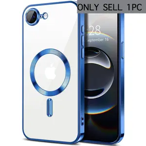 Luxury transparent magnetic anti drop and shockproof TPU phone protective case for iPhone 16E SE4 17E Protection Accessories