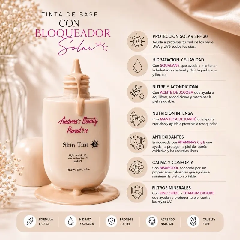 Skin Tint SPF30 Foundation, Lightweight Hydrating longwearing