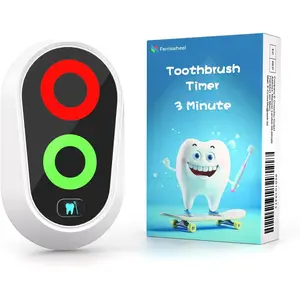 Toothbrushing Timer for Kids 2 to 3 Minutes Funny Novelty Gift for Kids Adults Magnetic Waterproof Timer with Color Lights in Bathroom for Children Training Coach (White)