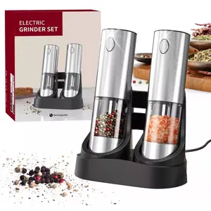 Electric Pepper & Salt Grinder Set Seasoning Mill Rechargeable Washable6v