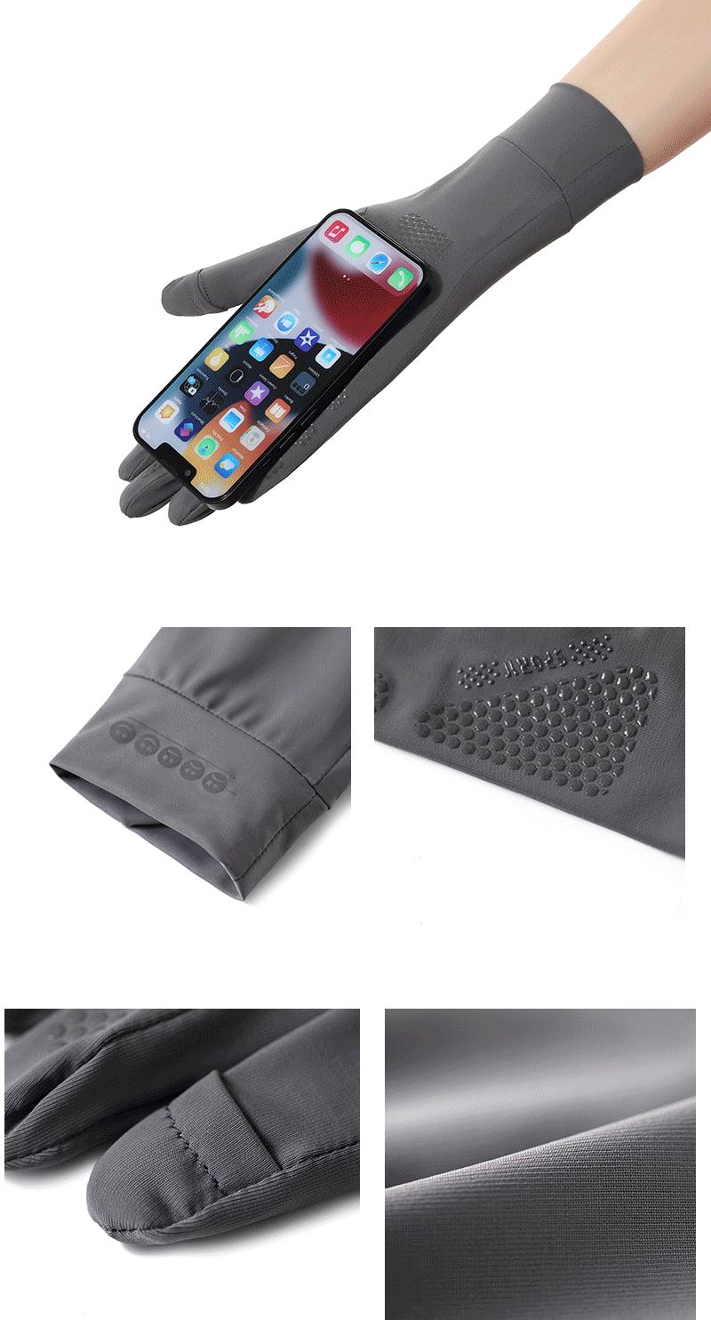 Women's Sunscreen Gloves Summer Anti-Slip UV Protection Extended Wrist Touchscreen Ice Silk Driving Cycling Gloves for Outdoor Activities