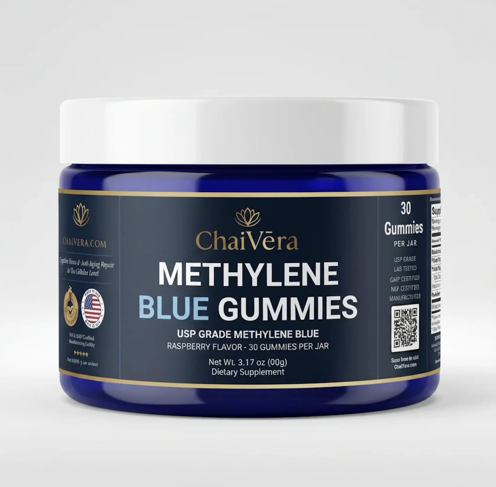 Methylene Blue Gummies USP Grade - 5MG per Gummy Bear (Blueberry) - Mood Booster, Brain Health Supplement by ChaiVera - Cognitive Energy Peak Performers Mental Clarity