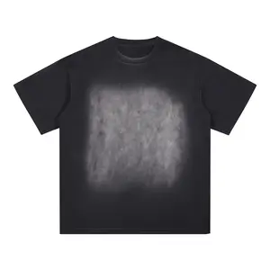 Inflation Washed Gradient 100% Cotton Oversized T-Shirt 2026 Spring Summer Streetwear Fashion Short Sleeve Tee