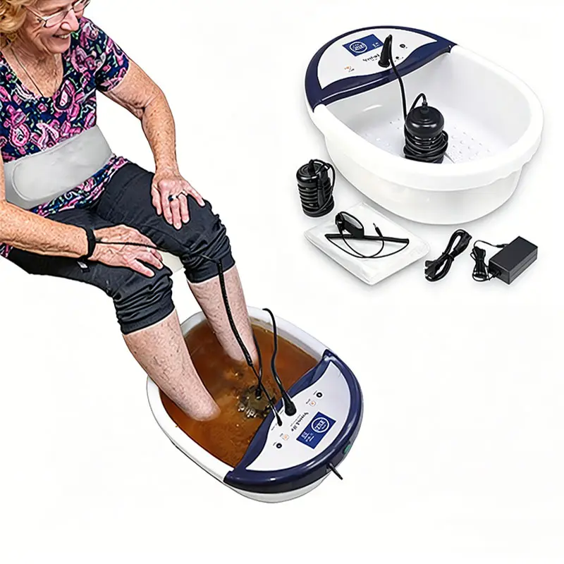 Body Detox Spa Ionic Foot Bath Detox Machine with Bath Salt & Gift Box Ion Cell Cleanse Massage Detoxify Your Body Through Your Feet Home Self-care good special day Gift Beauty device