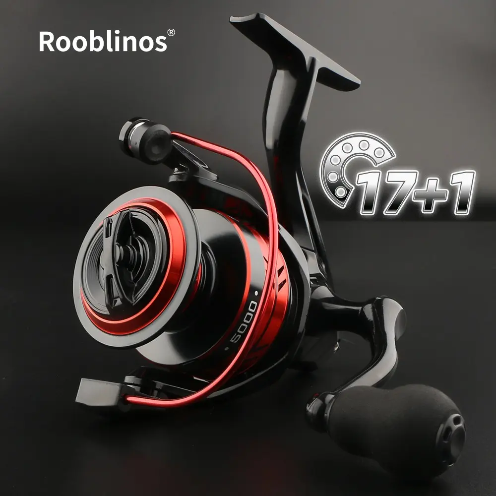Rooblinos META Spinning Reel,Fishing Reels,Fishing Tackle,Fishing Equipment,5+1 Stainless Steel Bearings,Ultra Smooth Cast,24kg Max Drag,Multi-Disc Brake,Lightweight Body,Aluminum Spool,Precision Gears,Freshwater Saltwater,Big Game Fishing,Durable