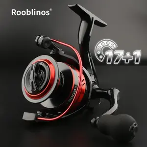 Rooblinos META Spinning Reel,5+1 Stainless Steel Bearings,Ultra Smooth Cast,24kg 53lbs Max Drag,Multi-Disc Brake,Reinforced Lightweight Body,Hollow-Carved Aluminum Spool,Precision Gears,High Capacity,Long Cast,Freshwater Saltwater,Big Game Fishing,Durable