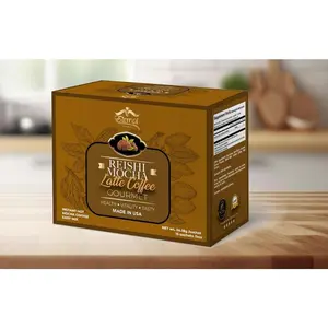 Eternal Reishi Mocha Latte Coffee Gourmet Mushroom Coffee -  Tasty Instant Hot Mocha Coffee Made in USA
