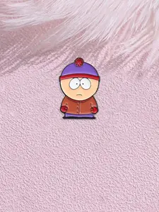 Cartoon Animation South Park  Enamel Pin Classic Animated TV Series Role Stan With Purple Hat Brown Jacket Rational Character Design for Backpack Jacket Decoration Gift for Fans Collectors Trendy All-match & Exquisite Brooch for Birthday Gift