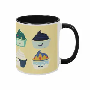 Cute Cupcake Characters Mug (11oz/15oz)  Cartoon Frosting Art Print  Colorful Ceramic Coffee Tea Cup  Funny Kawaii Style  Perfect for Home Office Cafes Birthday Gifts and Friends